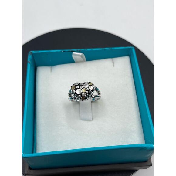 EFFY Signed Sterling Silver 18K‎ Gold
Diamond Crackle Heart Band Ring Siz 7.25 - Picture 14 of 14